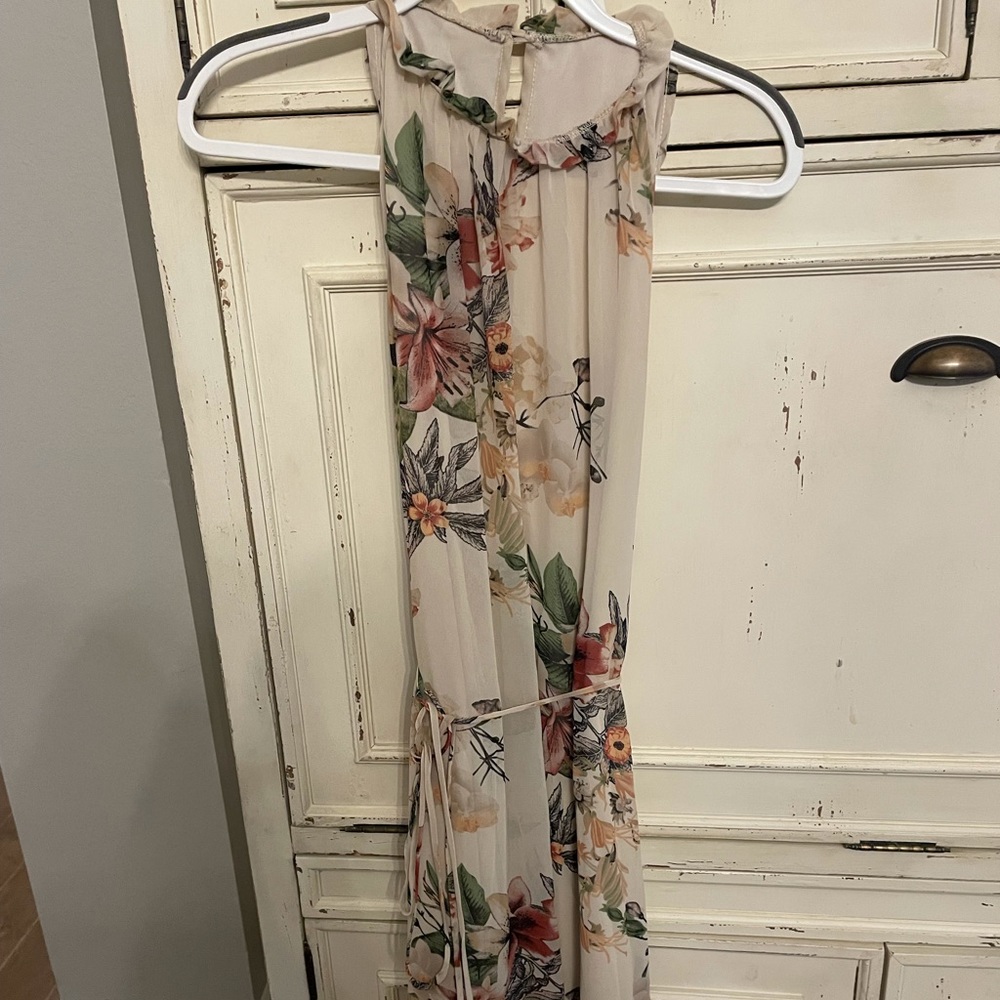 Pink blush Maternity floral midi dress